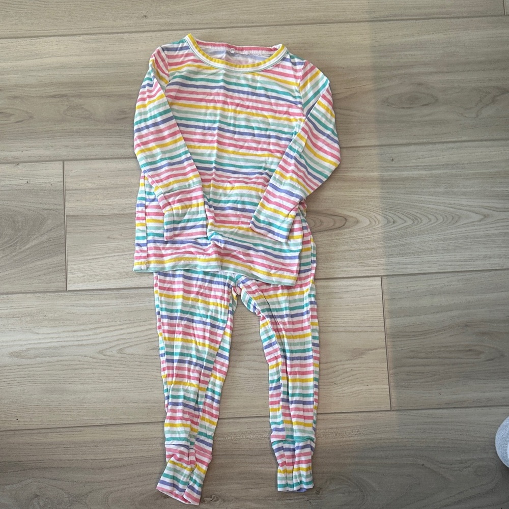 Posh Peanut Multicolor Striped Kids Pajama Set